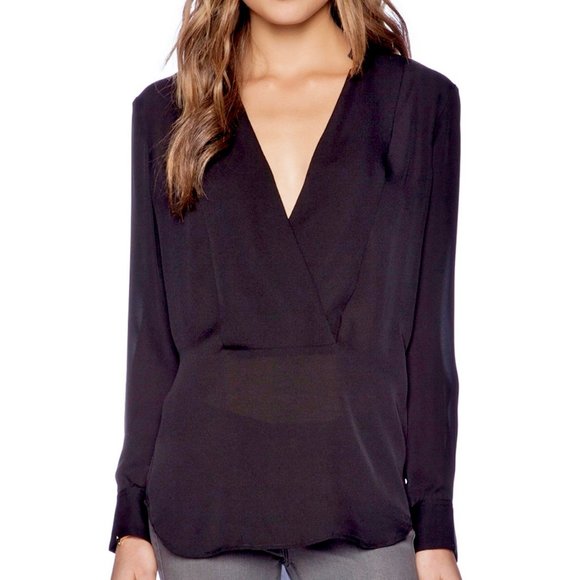 Theory Corbette Black 100% Silk Blouse Size P - Picture 2 of 16